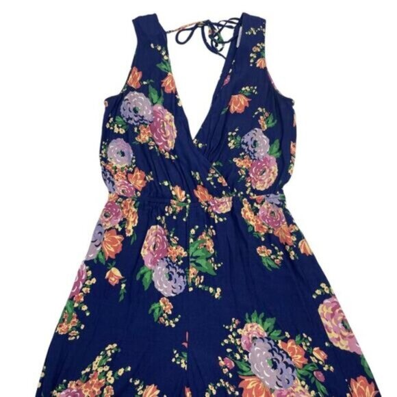 & OTHER STORIES Floral Open Back Culotte Jumpsuit Sz 4 - Picture 6 of 8